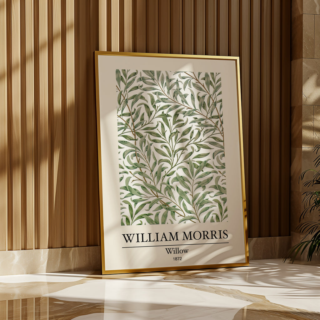 William Morris Willow poster i inramad rumsmiljö – Bozetto affisch i hög kvalitet