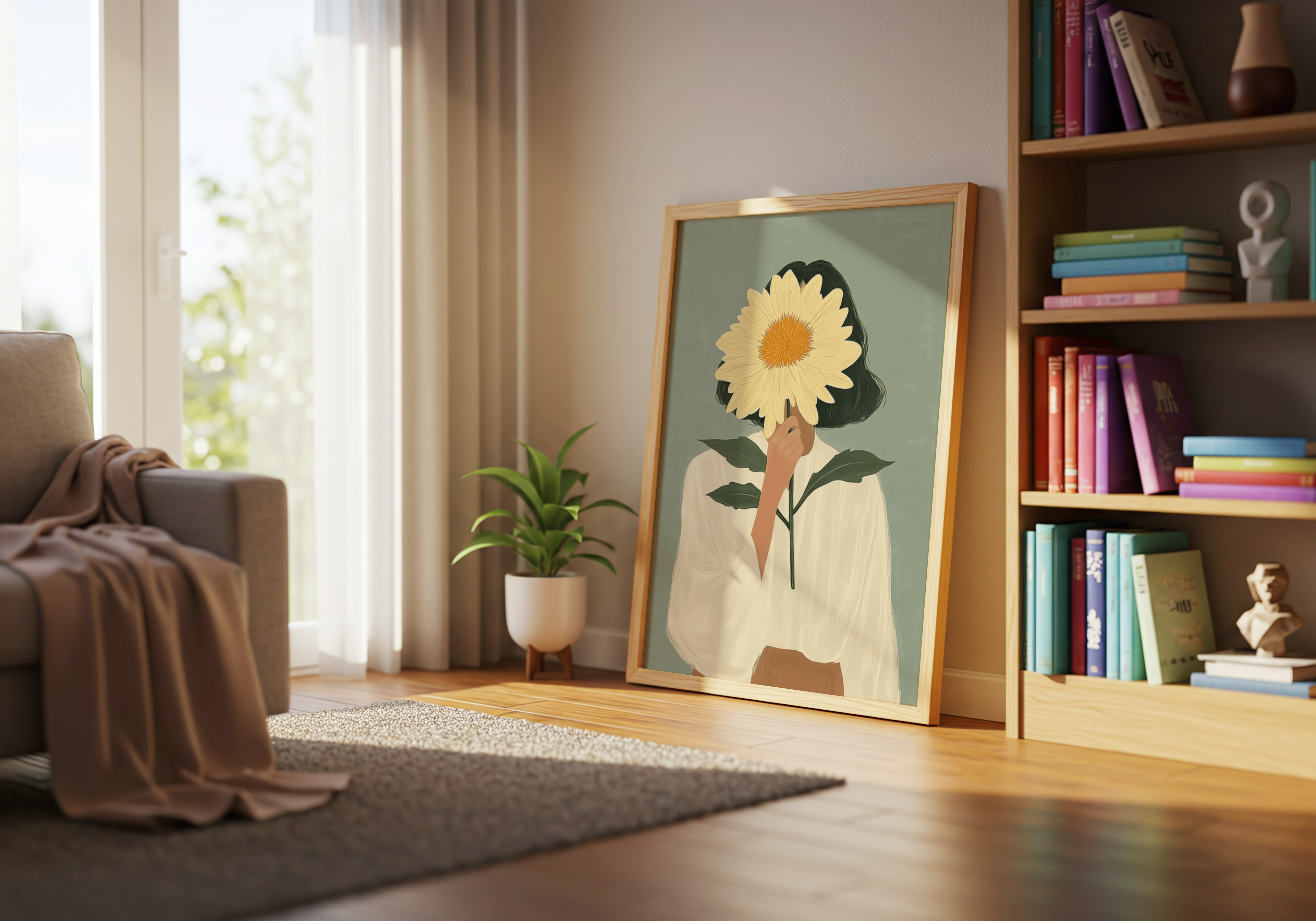 Hidden sunflower No.2 poster visad rakt fram – Bozetto affisch i hög tryckkvalitet