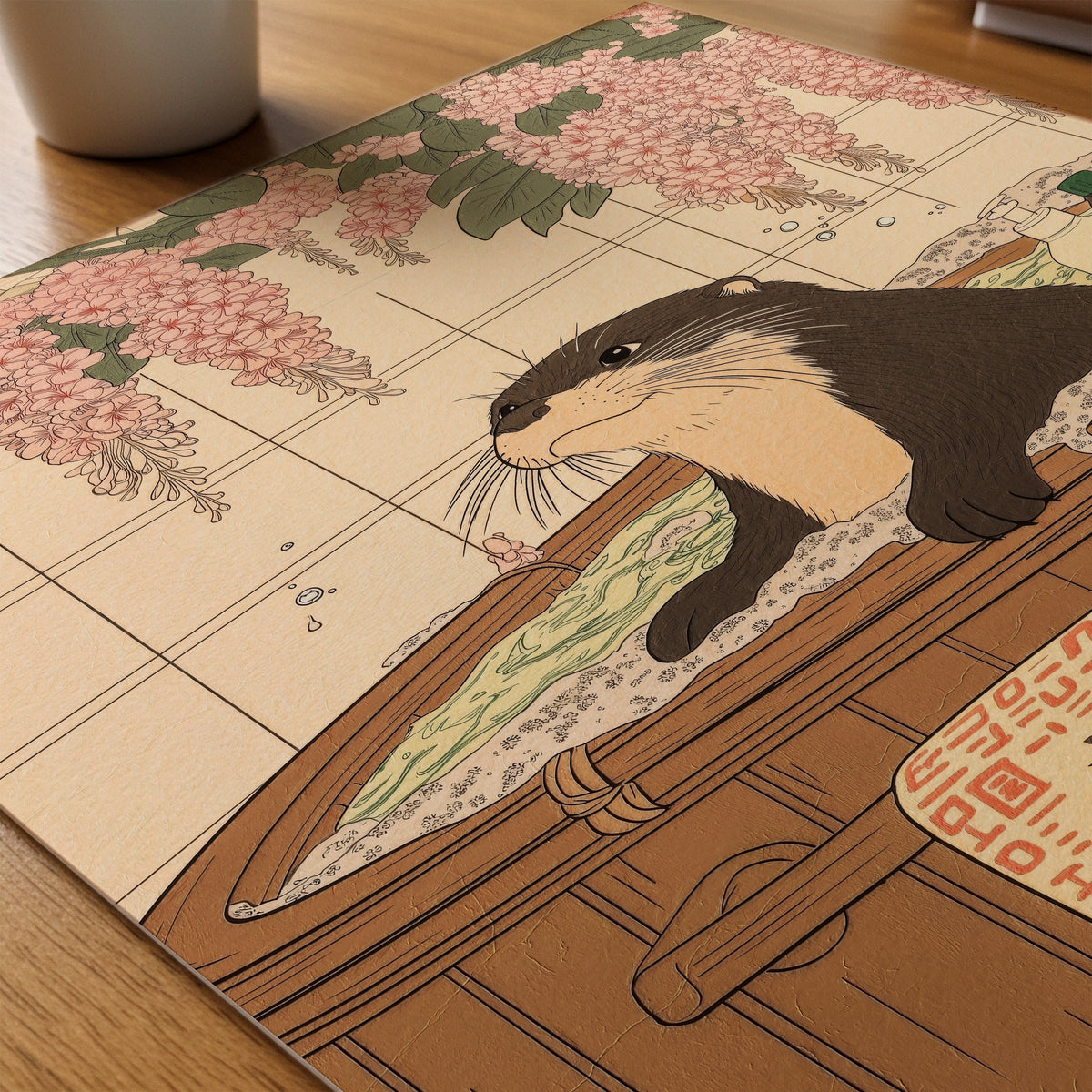 Zen Otter affisch på papper på skrivbord – paper_desk närbild från Bozetto
